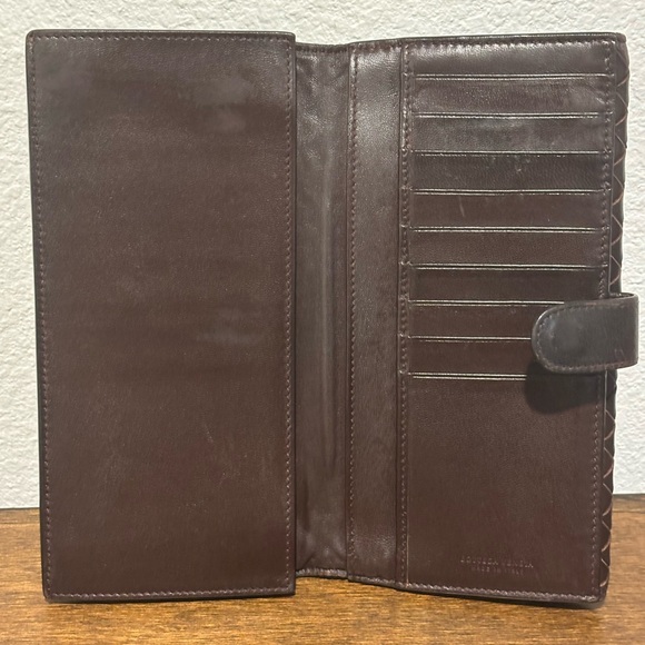 Bottega Veneta Dark Brown Woven Wallet EUC - Picture 3 of 15